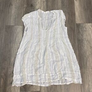 CP Shades Striped White Mini Dress